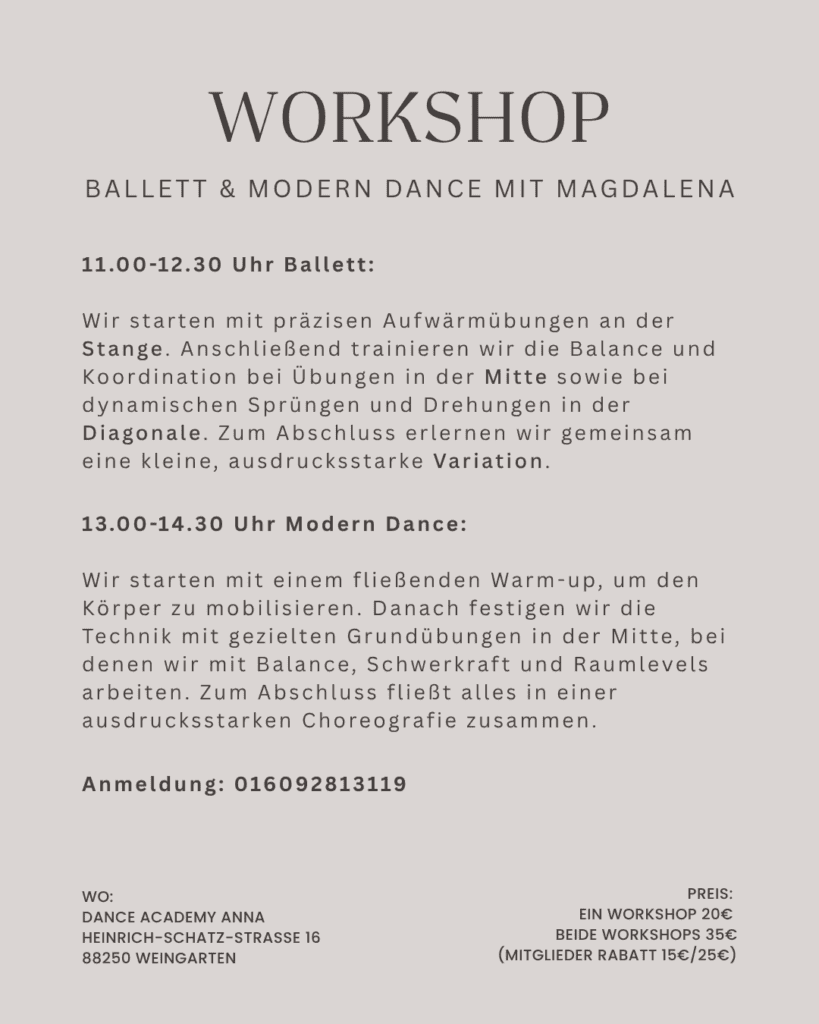 Dance-Academy_Weingarten_Eleganter Ballett & Modern Dance Workshop 13.06.2026 - 2